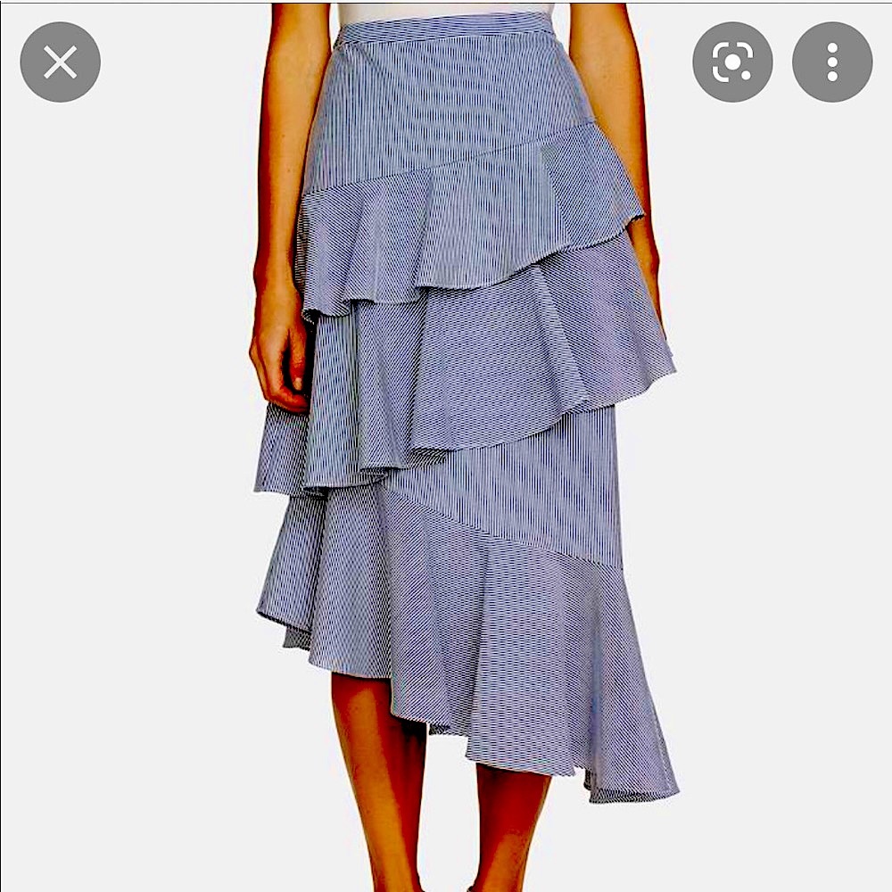 CeCe Striped Asymmetrical Skirt Size 6